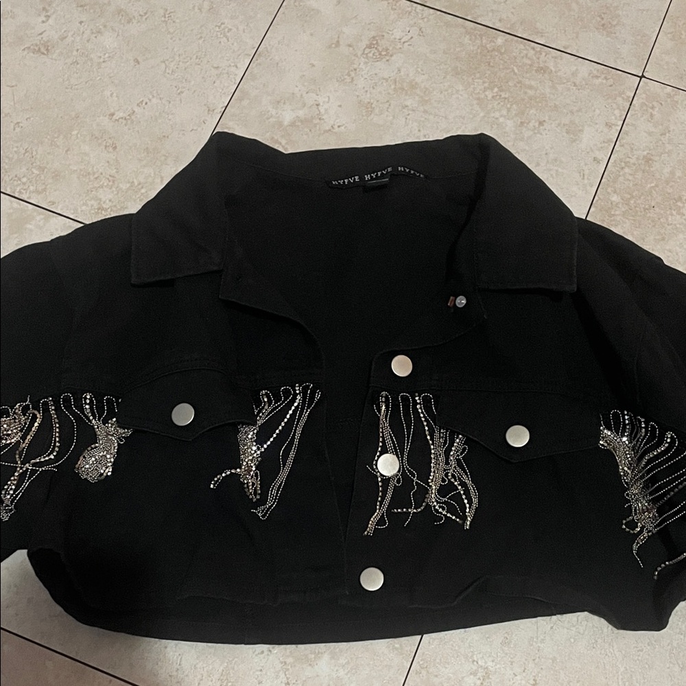Black Embellished Women's Jacket